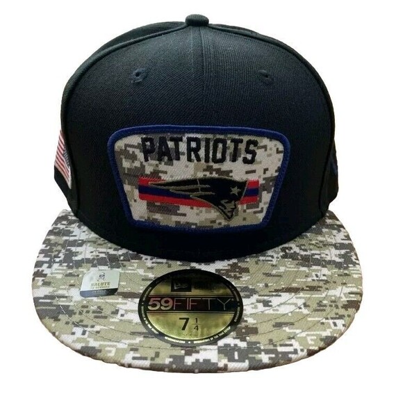 New England Patriots Hat Cap Fitted Flex 7 1/4th New Era NFL Salute to Service - Picture 1 of 11